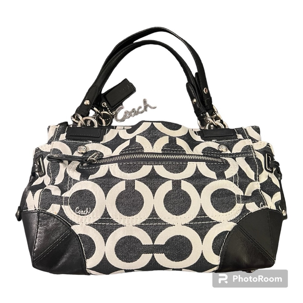 Coach Peyton Signature Carryall in Black & White Signature- EUC